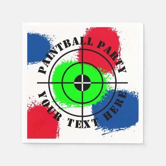 カスタムパンボール誕生日パーティーパ絵を描（ばちゃばちゃ）跳ねる スタンダードカクテルナプキン (正面)