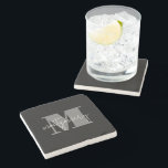 カスタムパーソナライズされたイニシャル名 ストーンコースター<br><div class="desc">ドリンククラシックコースターは、モノグラムのイニシャルと家族の名前、美しいホームデコパーソナライズされたーまたはギフトとしての特徴!デコに合わせて色を変更する。</div>