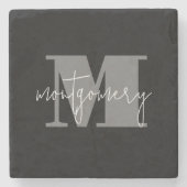 カスタムパーソナライズされたイニシャル名 ストーンコースター (正面)