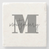 カスタムパーソナライズされたイニシャル名 ストーンコースター (正面)