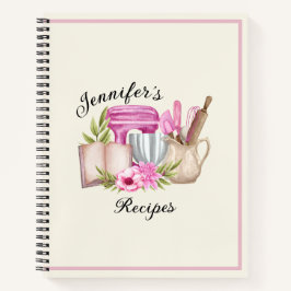 カスタムパーソナライズされたエレガントレシピ ノートブック