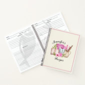 カスタムパーソナライズされたエレガントレシピ ノートブック (内部)