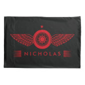 カスタムパーソナライズされたカーバイクウィングロゴ任意の色 枕カバー (裏面)