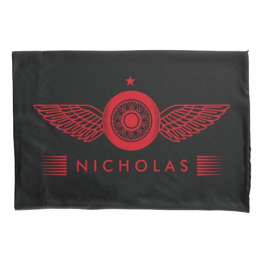 カスタムパーソナライズされたカーバイクウィングロゴ任意の色 枕カバー (正面)