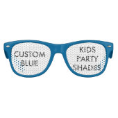 カスタムパーソナライズされたキッズブルーレトロパーティーシェード キッズサングラス (正面)