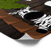 カスタムパーソナライズされたキッズルームかわいいゼブラ ポスター (角)