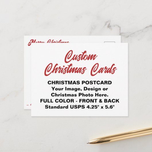 カスタムパーソナライズされたクリスマスカード葉書 ポストカード (正面/裏面インサイチュ)