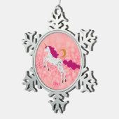 カスタムパーソナライズされたクリスマスグリッター スノーフレークピューターオーナメント (右)