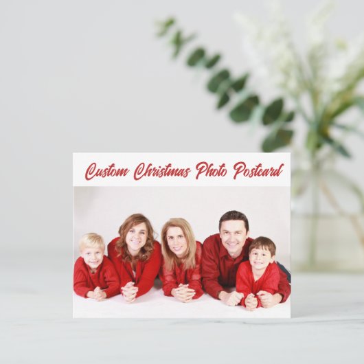 カスタムパーソナライズされたクリスマス写真はがき ポストカード (スタンド正面)