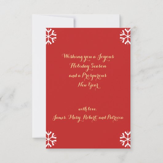 カスタムパーソナライズされたクリスマス新年 招待状 (裏面)