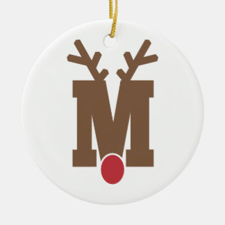 カスタムパーソナライズされたクリスマス装飾文字「M」 セラミックオーナメント
