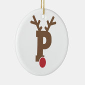 カスタムパーソナライズされたクリスマス装飾文字「P」 セラミックオーナメント (右)