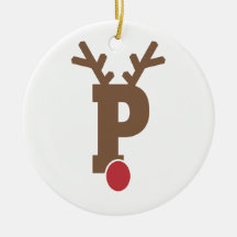 カスタムパーソナライズされたクリスマス装飾文字「P」