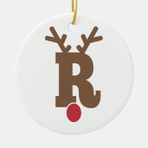 カスタムパーソナライズされたクリスマス装飾文字「R」