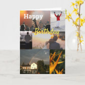 カスタムパーソナライズされたコラージュ誕生日 カード (黄色い花)