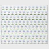 カスタムパーソナライズされたゴルフテーマ名ボールカート ラッピングペーパー (フラット)