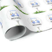 カスタムパーソナライズされたゴルフテーマ名ボールカート ラッピングペーパー (ロールコーナー)