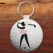 カスタムパーソナライズされたゴルフボールキーリング キーホルダー (正面)
