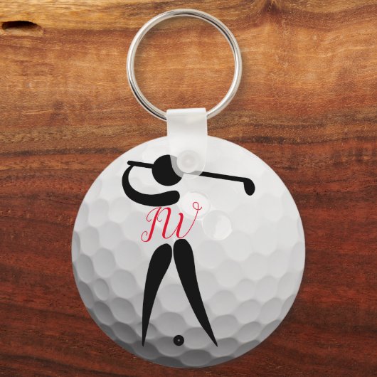 カスタムパーソナライズされたゴルフボールキーリング キーホルダー (正面)