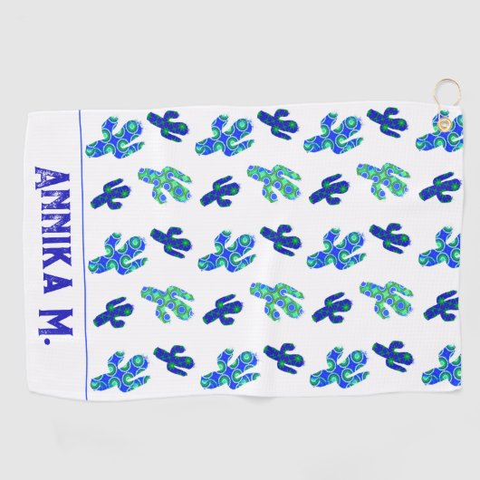 カスタムパーソナライズされたサグアーロカボス模様 ゴルフタオル (横)