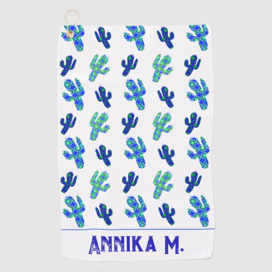 カスタムパーソナライズされたサグアーロカボス模様 ゴルフタオル (正面)