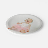 カスタムパーソナライズされたシンプル写真 ペーパープレート (アングル)