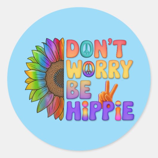 カスタムパーソナライズされたスロスピースヒッピー ラウンドシール (正面)