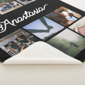 カスタムパーソナライズされたタイポグラフィ・写真コラージュ シェルパブランケット (3/4)