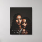 カスタムパーソナライズされたツインシスター写真 キャンバスプリント (正面)