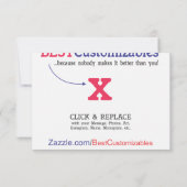 カスタムパーソナライズされたテンプレート 出欠カード (裏面)