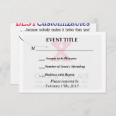 カスタムパーソナライズされたテンプレート 出欠カード (正面/裏面)