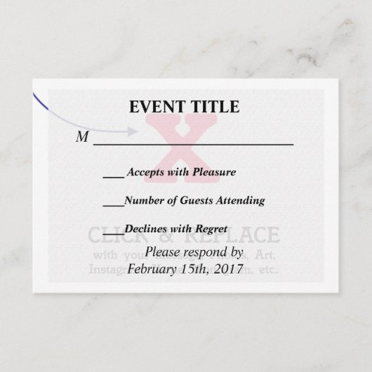 カスタムパーソナライズされたテンプレート 出欠カード (正面)