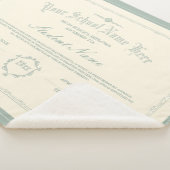 カスタムパーソナライズされたディプロマ伝統的ソフトグリーン シェルパブランケット (3/4)