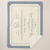 カスタムパーソナライズされたディプロマ伝統的ソフトブルー シェルパブランケット (正面)