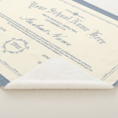 カスタムパーソナライズされたディプロマ伝統的ソフトブルー シェルパブランケット (3/4)