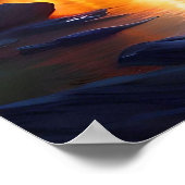 カスタムパーソナライズされたデジタル水色プリント ポスター (角)