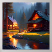 カスタムパーソナライズされたデジタル水色プリント ポスター (正面)