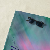 カスタムパーソナライズされたノーザンライトバチェロレッテ ビーチタオル (インサイチュ)