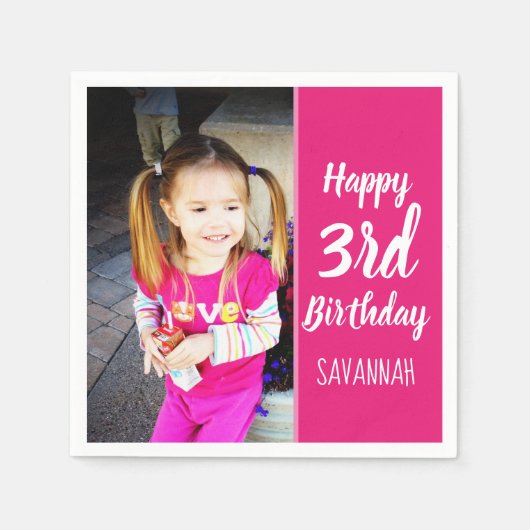 カスタムパーソナライズされたハッピーバースデーナプキン スタンダードカクテルナプキン (正面)