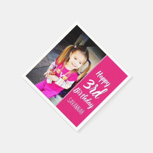 カスタムパーソナライズされたハッピーバースデーナプキン スタンダードカクテルナプキン (角)