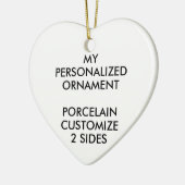 カスタムパーソナライズされたハート写真オーナメント セラミックオーナメント (左)