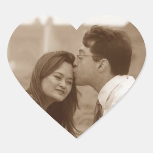 カスタムパーソナライズされたハート ハートシール (正面)