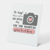 カスタムパーソナライズされたハ結婚シュタグ写真 台座サイン (正面)