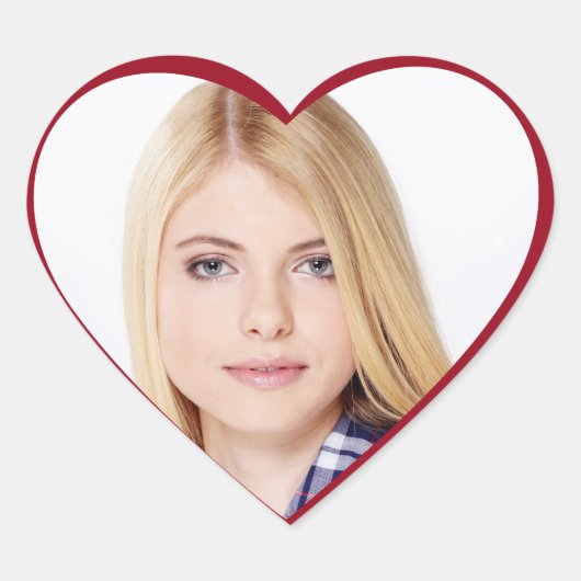 カスタムパーソナライズされたバレンタイン写真 ハートシール (正面)