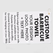 カスタムパーソナライズされたバーベキュータオル、フック&グロメット ゴルフタオル (横)