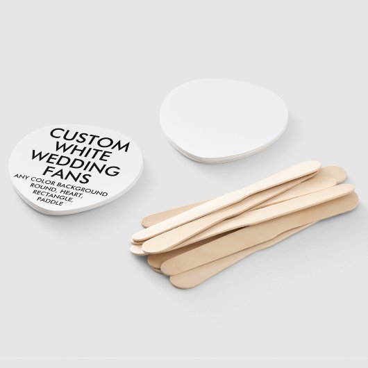 カスタムパーソナライズされたパドル結婚ホワイトのファン(10) ハンドファン (組立なし)