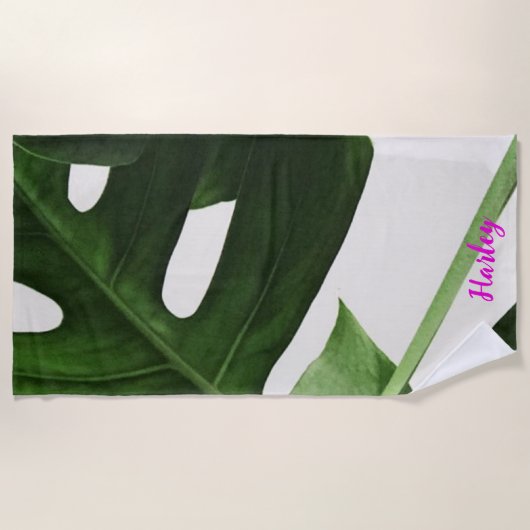 カスタムパーソナライズされたビーチ ビーチタオル (正面)