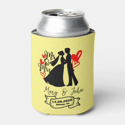 カスタムパーソナライズされたビールクーラーボックスの結婚好意 缶クーラー (缶正面)