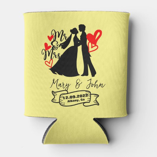 カスタムパーソナライズされたビールクーラーボックスの結婚好意 缶クーラー (正面)