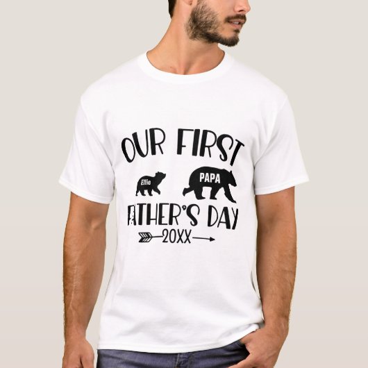 カスタムパーソナライズされたファースト父のデイシャツ Tシャツ (正面)
